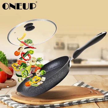 ONEUP 28/30cm Frying Pan Use for Gas & Induction NonStick Coating 6 Layers Bottom No Oil-smoke Breakfast Grill Pan Cooking Pot
ONEUP 28/30cm Frying Pan Use for Gas & Induction NonStick Coating 6 Layers Bottom No Oil-smoke Breakfast Grill Pan Cooking Pot