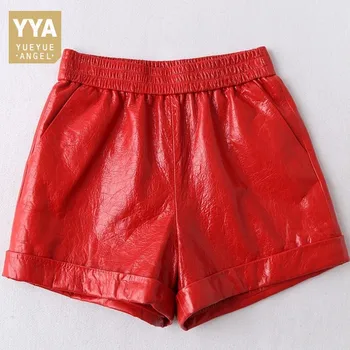 Women Genuine Leather Shorts Summer Design Classic Sexy Red Hotpants Fashion High Waist Elastic Fashion Casual Wide Leg Shorts
Women Genuine Leather Shorts Summer Design Classic Sexy Red Hotpants Fashion High Waist Elastic Fashion Casual Wide Leg Shorts