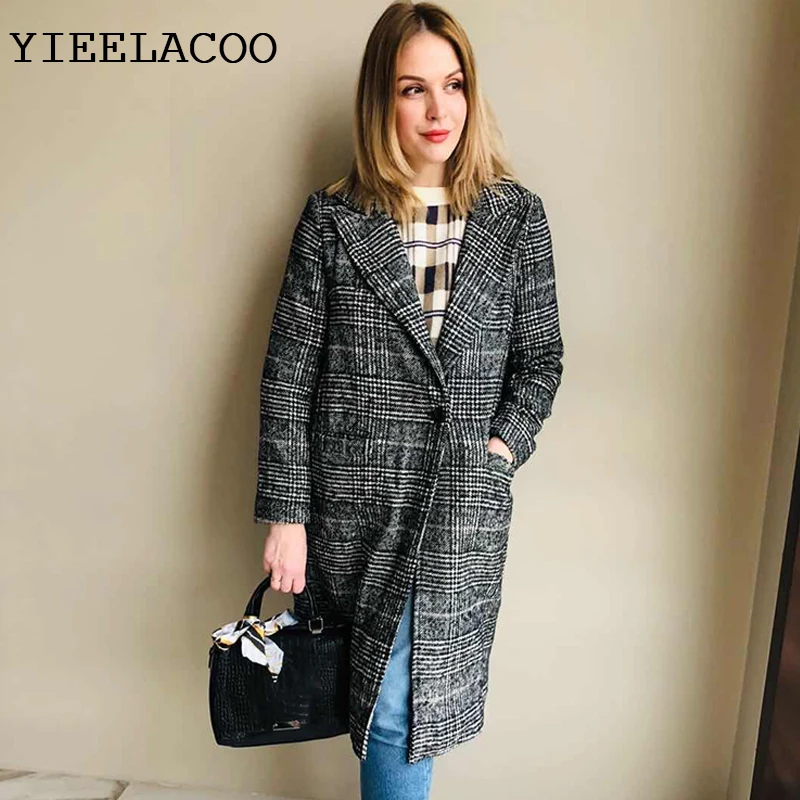 Grey plaid woolen coat Women 2020 New outerwear Winter Coat clothing fashion woolen blends female elegant One button
Grey plaid woolen coat Women 2020 New outerwear Winter Coat clothing fashion woolen blends female elegant One button