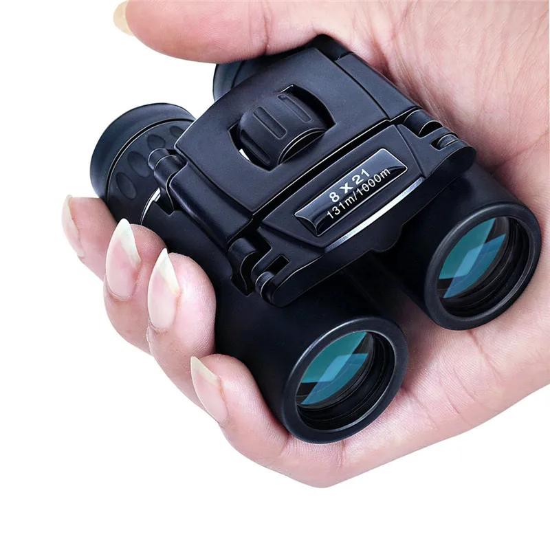 

8x21 Compact Zoom Binoculars Long Range 1000m Folding HD Powerful Mini Pocket Telescope BAK4 FMC Optics Hunting Sports Camping