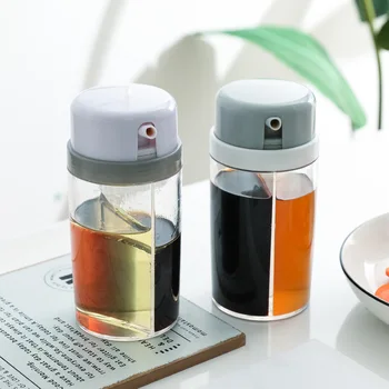 Rotating Bottle Cap One Pot Dual-purpose Oil Pot Transparent Soy Sauce Wine Vinegar Two-in-one Seasoning Bottle 180ml Kitchen 
Rotating Bottle Cap One Pot Dual-purpose Oil Pot Transparent Soy Sauce Wine Vinegar Two-in-one Seasoning Bottle 180ml Kitchen