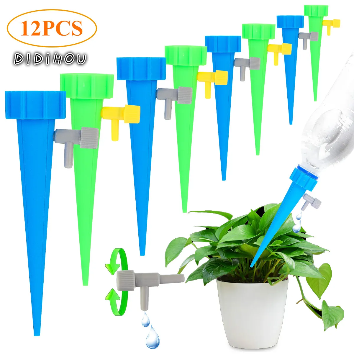 12Pcs Automatic Drip Irrigation Tool Spikes Flower Plant Garden Supplies Useful Self-Watering Device Adjustable Waterer Tools
12Pcs Automatic Drip Irrigation Tool Spikes Flower Plant Garden Supplies Useful Self-Watering Device Adjustable Waterer Tools
