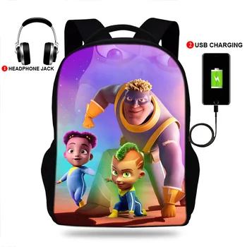 Cartoon fearless USB Backpack School Book Bags Casual Travel Bags Laptop Boys Backpack Headphone USB Port 
Cartoon fearless USB Backpack School Book Bags Casual Travel Bags Laptop Boys Backpack Headphone USB Port