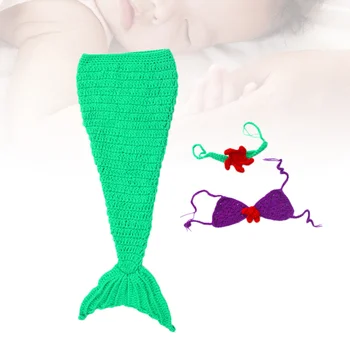 Infant Crochet Costume Baby Knitting Mermaid Clothes Handmade Newborn Woolen Yard Photography Props 
Infant Crochet Costume Baby Knitting Mermaid Clothes Handmade Newborn Woolen Yard Photography Props