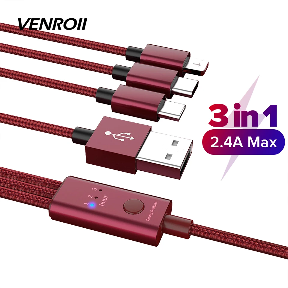 Venroii 3 in 1 USB Cable Micro USB Type C Cable LED Lighting for Samsung S10 S9 Plus Huawei Xiaomi 9 9T Phone Fast Charging Cord
Venroii 3 in 1 USB Cable Micro USB Type C Cable LED Lighting for Samsung S10 S9 Plus Huawei Xiaomi 9 9T Phone Fast Charging Cord