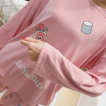 100% Cotton Pajama Sets For Women 2020 Autumn Long Sleeve Pyjama Girl Cute Cartoon Lace Pijama Loungewear Homewear Home Clothing 
100% Cotton Pajama Sets For Women 2020 Autumn Long Sleeve Pyjama Girl Cute Cartoon Lace Pijama Loungewear Homewear Home Clothing