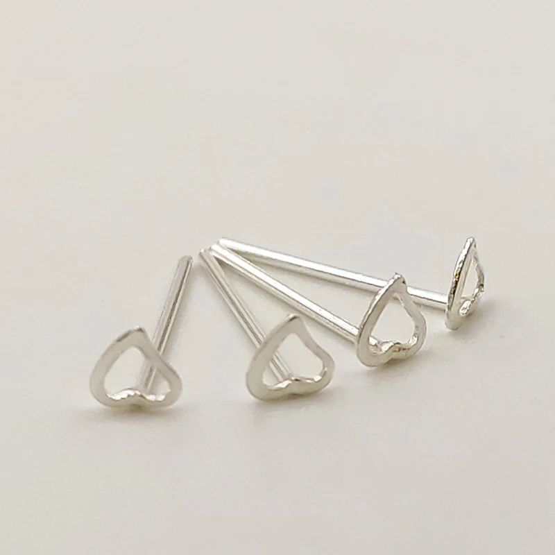 925 Sterling silver hollow Heart nose stud L shape bend available Nose pin 20pcs/pack
925 Sterling silver hollow Heart nose stud L shape bend available Nose pin 20pcs/pack