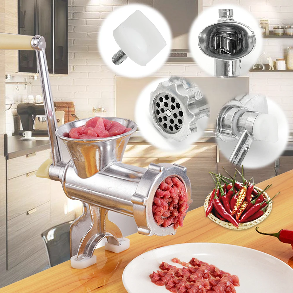 Hand operated meat grinder