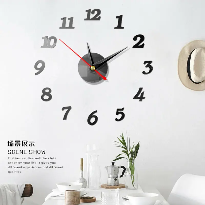3D часы с римскими цифрами Faroot настенные для домашнего декора гостиной зеркальные