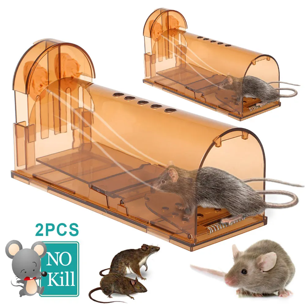 2pcs Plastic Mouse Trap Case Reusable Rat Catcher Cage Rodent Pest Humane Large Live Mousetrap for Outdoor Garden Home Hotel
2pcs Plastic Mouse Trap Case Reusable Rat Catcher Cage Rodent Pest Humane Large Live Mousetrap for Outdoor Garden Home Hotel