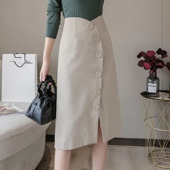 2020 Spring elegant Single-breasted skirt women high waist office work skirt female saia jupe falda r571
2020 Spring elegant Single-breasted skirt women high waist office work skirt female saia jupe falda r571