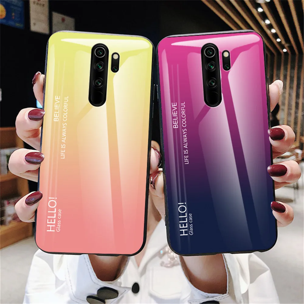Tempered Glass Case For Xiaomi Redmi Note 8 Pro Gradient Fundas Soft Silicone Frame cover on Redmi Note 8 Pro Case
Tempered Glass Case For Xiaomi Redmi Note 8 Pro Gradient Fundas Soft Silicone Frame cover on Redmi Note 8 Pro Case