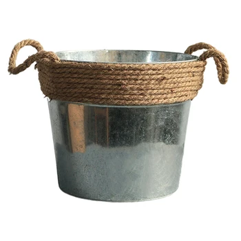 Iron Flower Bucket Rustic Handmade Hemp Rope Flowerpot Gardening Flower Vases Bucket Home Square Round
Iron Flower Bucket Rustic Handmade Hemp Rope Flowerpot Gardening Flower Vases Bucket Home Square Round