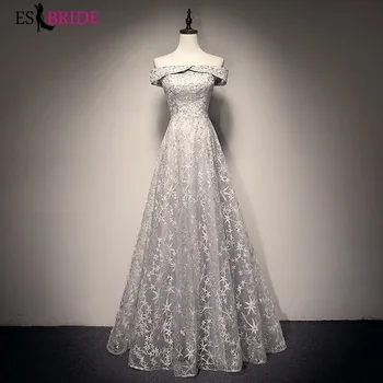 Off The Shoulder Evening Dress Robe De Soiree 2019 Grey Tulle with Applique Prom Dresses Real Photo Vestido De Festa ES2751
Off The Shoulder Evening Dress Robe De Soiree 2019 Grey Tulle with Applique Prom Dresses Real Photo Vestido De Festa ES2751