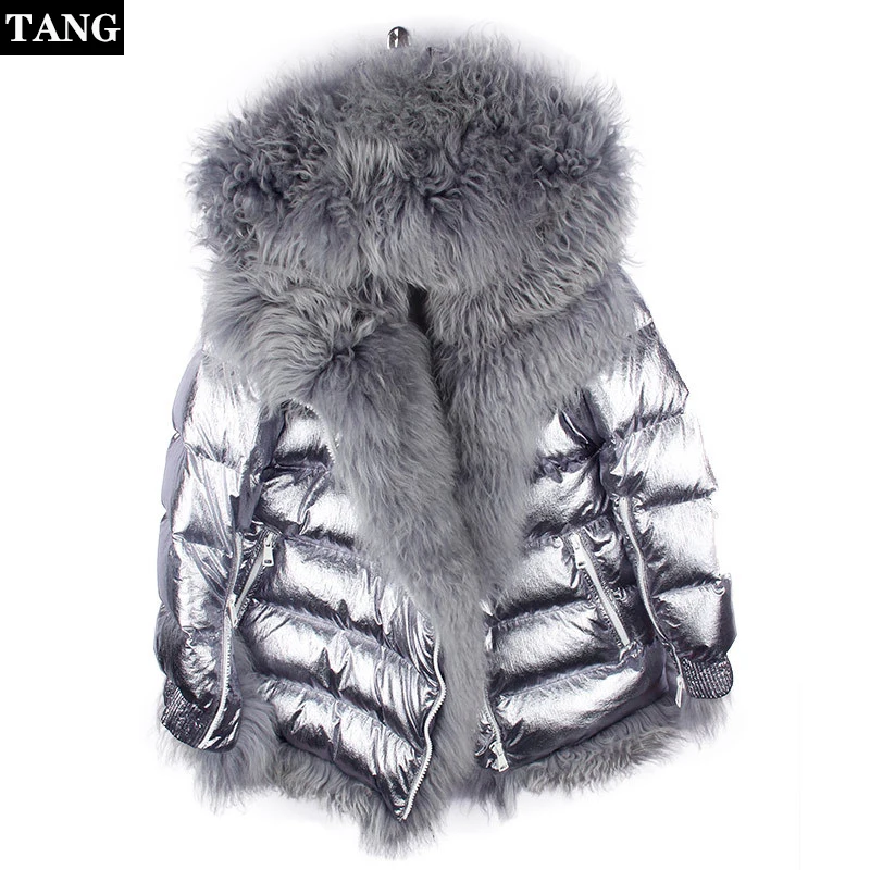 Autumn Winter Silver Down Coats Women Lamb Fur Big Fur Collar Long Sleeve Medium and Long Section Hooded Fur Coat Warm Female
Autumn Winter Silver Down Coats Women Lamb Fur Big Fur Collar Long Sleeve Medium and Long Section Hooded Fur Coat Warm Female