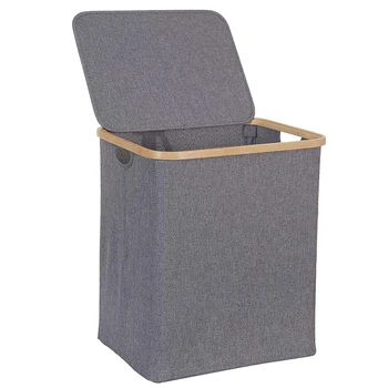 Laundry Basket with Lid, Large Bamboo Dirty Clothes Hamper with Handle, Waterproof Collapsible Laundry Hamper Storage for Bedroo 
Laundry Basket with Lid, Large Bamboo Dirty Clothes Hamper with Handle, Waterproof Collapsible Laundry Hamper Storage for Bedroo