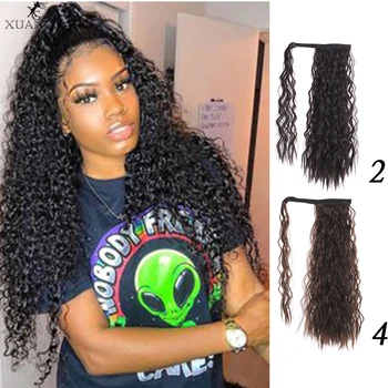 XUANGUANG 24" Long Wavy Wrap Around Clip In Ponytail Hair Extension Heat Resistant Synthetic Natural Wave Ponytail 
XUANGUANG 24" Long Wavy Wrap Around Clip In Ponytail Hair Extension Heat Resistant Synthetic Natural Wave Ponytail