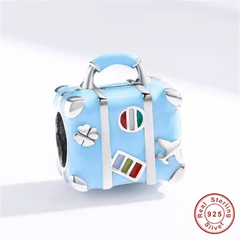 fit Pandora Bracelet Silver 925 Original Blue Enamel Travel Case Beads S925 Cloud Airplane Map Flag Trunk Charms for DIY Jewelry 
fit Pandora Bracelet Silver 925 Original Blue Enamel Travel Case Beads S925 Cloud Airplane Map Flag Trunk Charms for DIY Jewelry