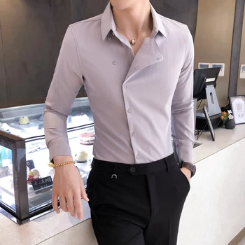British Style Business Men Dress Shirt Fashion Partial Threshold Shirt Men Long Sleeve Formal Wear Striped Shirt For Men Tuxedo 
British Style Business Men Dress Shirt Fashion Partial Threshold Shirt Men Long Sleeve Formal Wear Striped Shirt For Men Tuxedo
