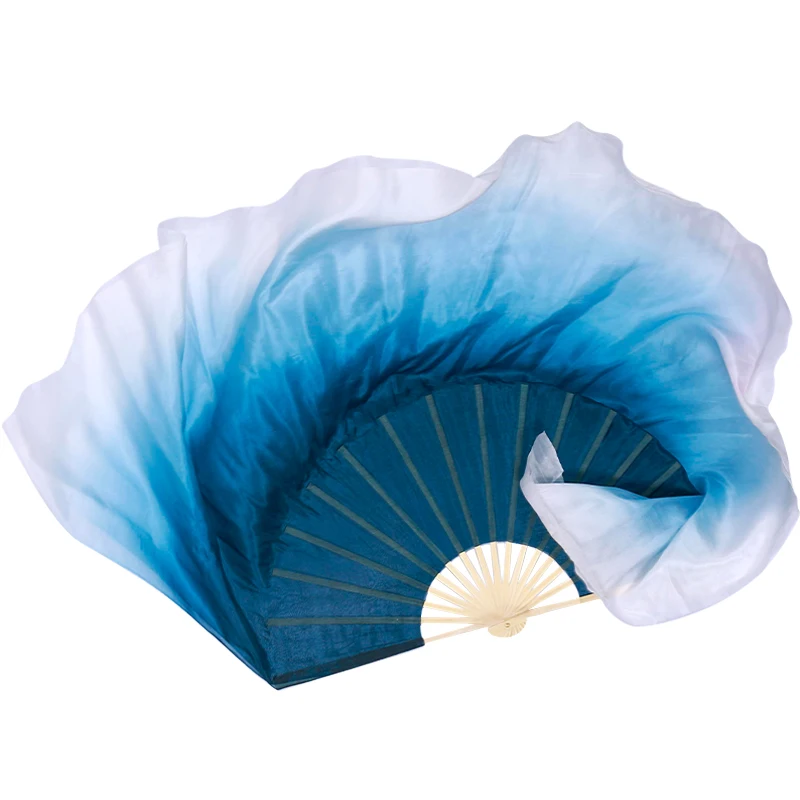

Silk Dance Hand Fan Classical Foldable Lengthened Gradient Color Dance Fan Folding Abanicos Para Boda Abanico Ventilador