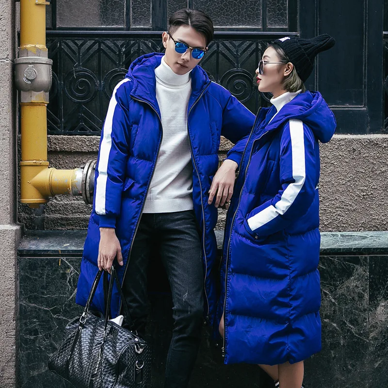 Фото Новинка 2020 зимние мужские и женские теплые длинные пальто хлопковая куртка с