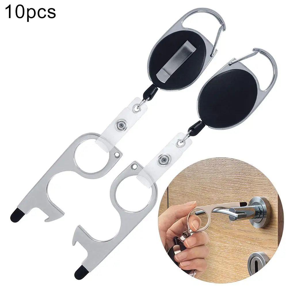 10Pcs No Touch Bottle Door Opener Button Push Stylus Tip Retractable Keychain portable multi-purpose door opener key chain
10Pcs No Touch Bottle Door Opener Button Push Stylus Tip Retractable Keychain portable multi-purpose door opener key chain