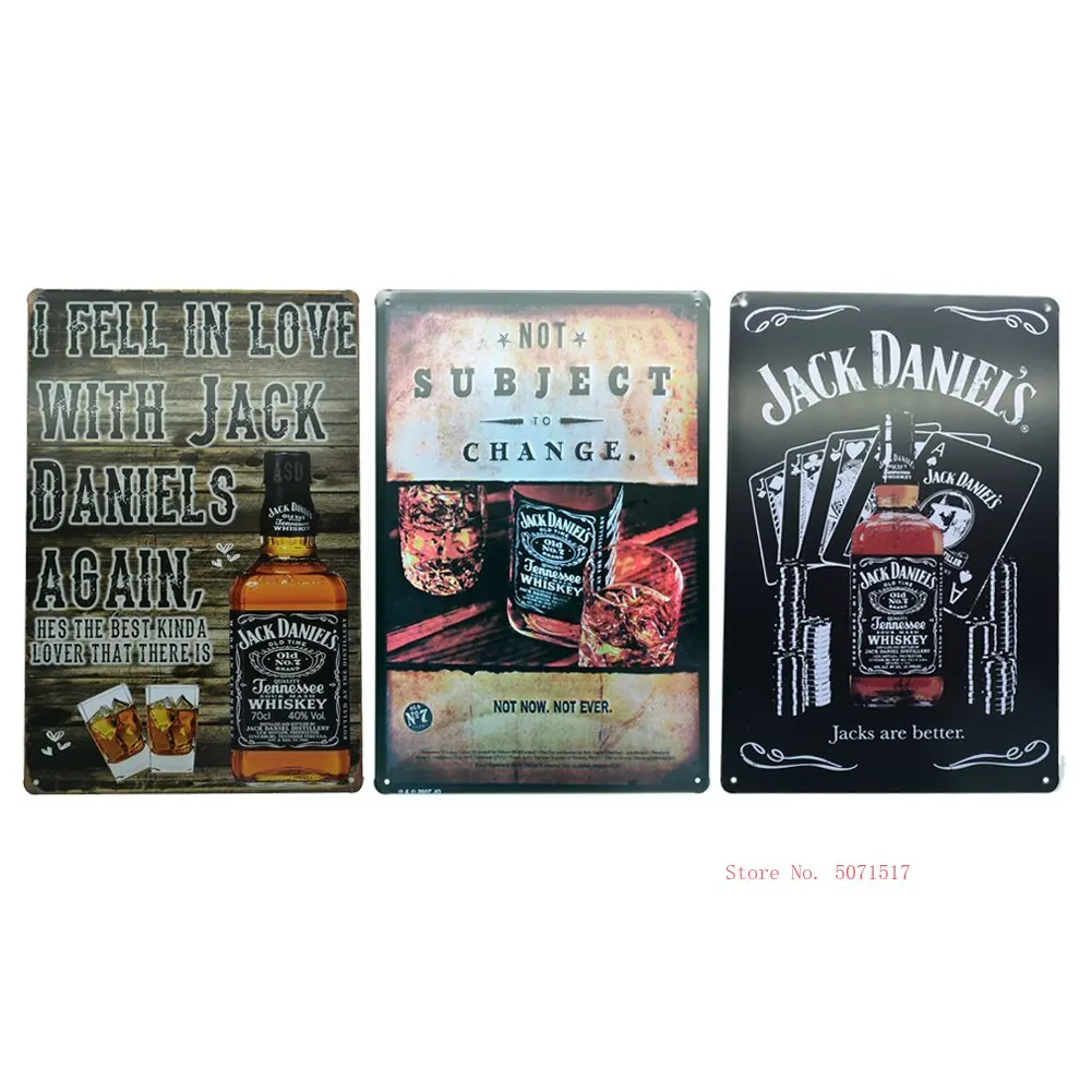 Jack Daniels виски Ретро оловянные металлические знаки казино искусство каждый