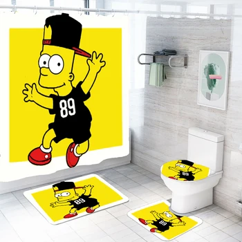4 Piece Simpson Waterproof Bath Curtains Custom Funny Character Lid Toilet Cover Non Slip Rug Mat Bath Mat Set Bathroom Decor
4 Piece Simpson Waterproof Bath Curtains Custom Funny Character Lid Toilet Cover Non Slip Rug Mat Bath Mat Set Bathroom Decor