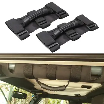 2Pcs Roll Bar Grab Handles Grib Hand Holder Vehicle Replacement Parts for Jeep Wrangler JK TJ YJ 24*10cm