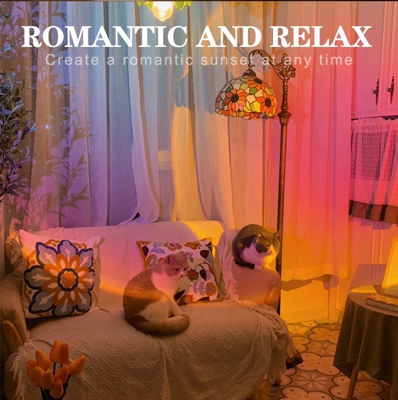 Generic Sunset Lamp APP Control 16 Colors RGB LED Projection Mood