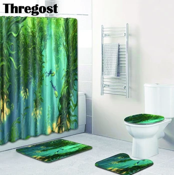 Thregost Modern Print Bathroom Rugs with Shower Curtain Polyester Home Non Slip Bath Mat Toilet Carpet Set 3pcs
Thregost Modern Print Bathroom Rugs with Shower Curtain Polyester Home Non Slip Bath Mat Toilet Carpet Set 3pcs
