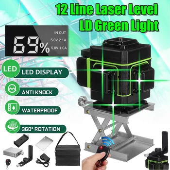 3D 12 Lines Adjustable Laser Levels 360 Self Leveling Horizontal Vertical Cross Green Laser Waterproof Beam Measuring Equipment
3D 12 Lines Adjustable Laser Levels 360 Self Leveling Horizontal Vertical Cross Green Laser Waterproof Beam Measuring Equipment