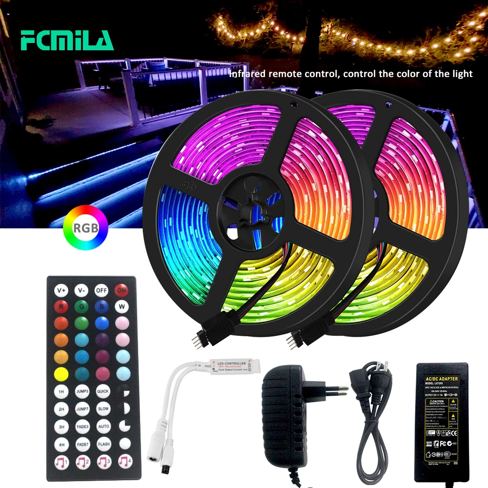 LED Strip RGB Led Light Tape SMD 2835 5050 DC12V Waterproof LED Light 5/10/15m diode Ribbon Flexible with remote
LED Strip RGB Led Light Tape SMD 2835 5050 DC12V Waterproof LED Light 5/10/15m diode Ribbon Flexible with remote
