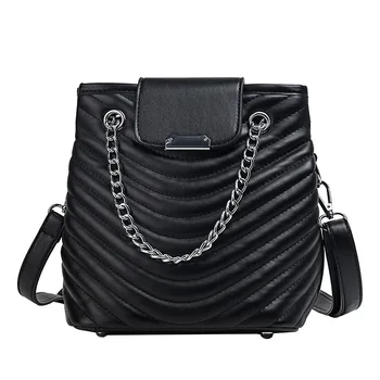 New version of lady's portable bucket bag, simple large capacity embroidery chain single shoulder inclined bag, 2019
New version of lady's portable bucket bag, simple large capacity embroidery chain single shoulder inclined bag, 2019