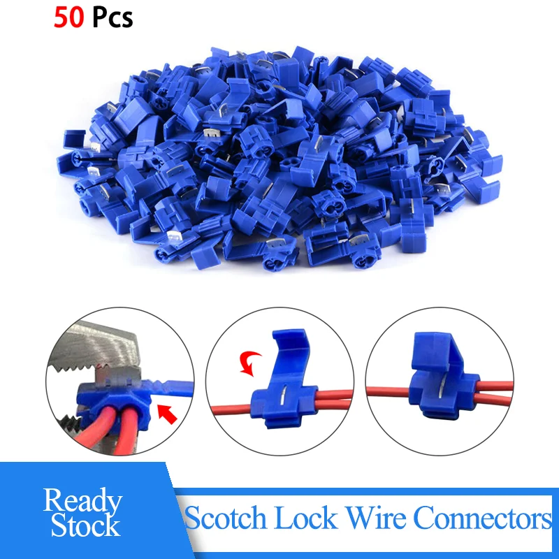 50Pcs Cable Connector Blue Scotch Lock Wire Connectors Quick Splice Terminals Common Block Cable Bite Cable Management
50Pcs Cable Connector Blue Scotch Lock Wire Connectors Quick Splice Terminals Common Block Cable Bite Cable Management