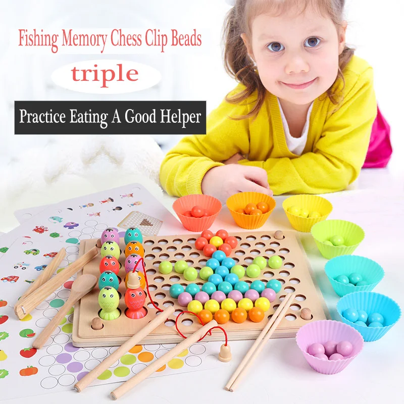 Montessori Three-in-one Fishing Toy Clip Beads Multi-function Hand-eye Coordination 4-6 Years Old Wooden Educational Toys
Montessori Three-in-one Fishing Toy Clip Beads Multi-function Hand-eye Coordination 4-6 Years Old Wooden Educational Toys