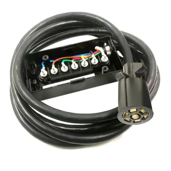 Durable Weatherproof Heavy Duty 7 Way Plug Inline Trailer Cord with 7 Gang Junction Box 8 Feet Simultaneous Display of Trailer
Durable Weatherproof Heavy Duty 7 Way Plug Inline Trailer Cord with 7 Gang Junction Box 8 Feet Simultaneous Display of Trailer