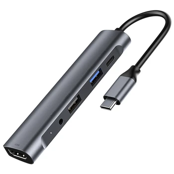 USB C Hub 5 In1 Converter Adapter with 4K HDMI USB C USB 3.0 Ports PD 60W Charging o Jack for PC Pro
USB C Hub 5 In1 Converter Adapter with 4K HDMI USB C USB 3.0 Ports PD 60W Charging o Jack for PC Pro