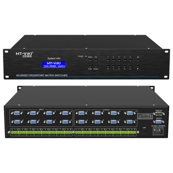 8x8 High Grade VGA Matrix Switch with Audio 8 in 8 out Video Combination / 2U rack/ LCD display / RS232 / Remote Control 450MHz
8x8 High Grade VGA Matrix Switch with Audio 8 in 8 out Video Combination / 2U rack/ LCD display / RS232 / Remote Control 450MHz