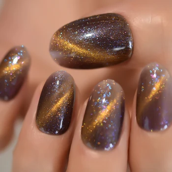 24pcs Sparklely Sky Bling Cat Eye False Nail Tips Acrylic Salon Full Cover Artificial Press On Oval Fake Nails With Glue Sticker
24pcs Sparklely Sky Bling Cat Eye False Nail Tips Acrylic Salon Full Cover Artificial Press On Oval Fake Nails With Glue Sticker