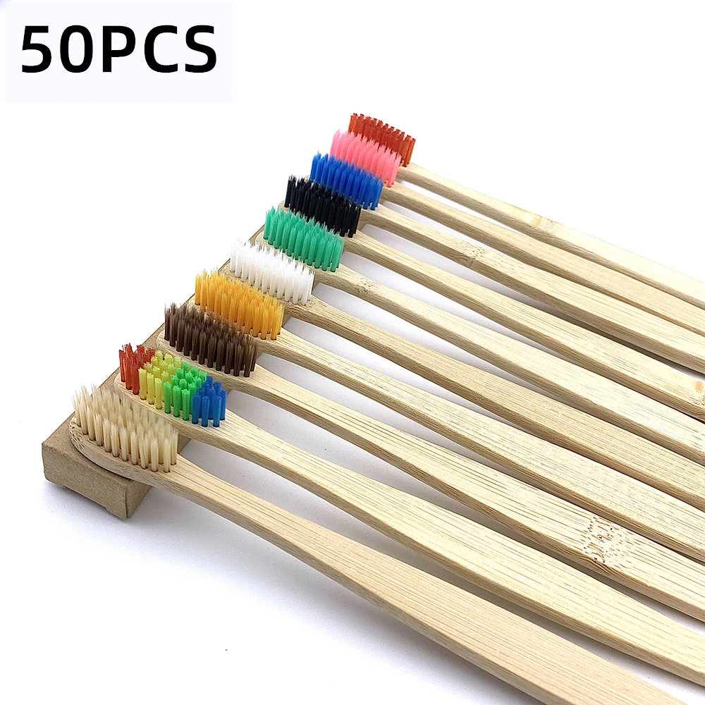 50PCS Toothbrush Eco-Friendly Rainbow Bamboo Soft Bristles Toothbrush Biodegradable cepillo bambu Solid Bamboo Handle Toothbrush
50PCS Toothbrush Eco-Friendly Rainbow Bamboo Soft Bristles Toothbrush Biodegradable cepillo bambu Solid Bamboo Handle Toothbrush