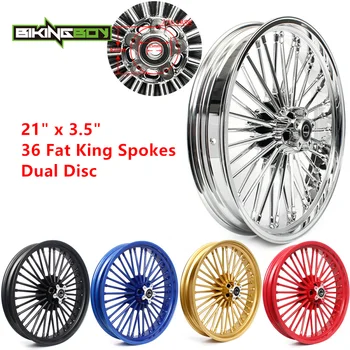 BIKINGBOY 21" x 3.5" Dual Disc Front Wheel Rim Hub 36 Fat King Spoke for Harley Dyna Softail Touring Sportster STREET BOB XLH
BIKINGBOY 21" x 3.5" Dual Disc Front Wheel Rim Hub 36 Fat King Spoke for Harley Dyna Softail Touring Sportster STREET BOB XLH