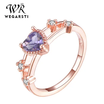 WEGARSTI Rose Gold Pouple Hurt Zircon Stone Rings For Women Vintage 925 Sterling Silver Love Engagement Luxury Wedding Jewelry
WEGARSTI Rose Gold Pouple Hurt Zircon Stone Rings For Women Vintage 925 Sterling Silver Love Engagement Luxury Wedding Jewelry