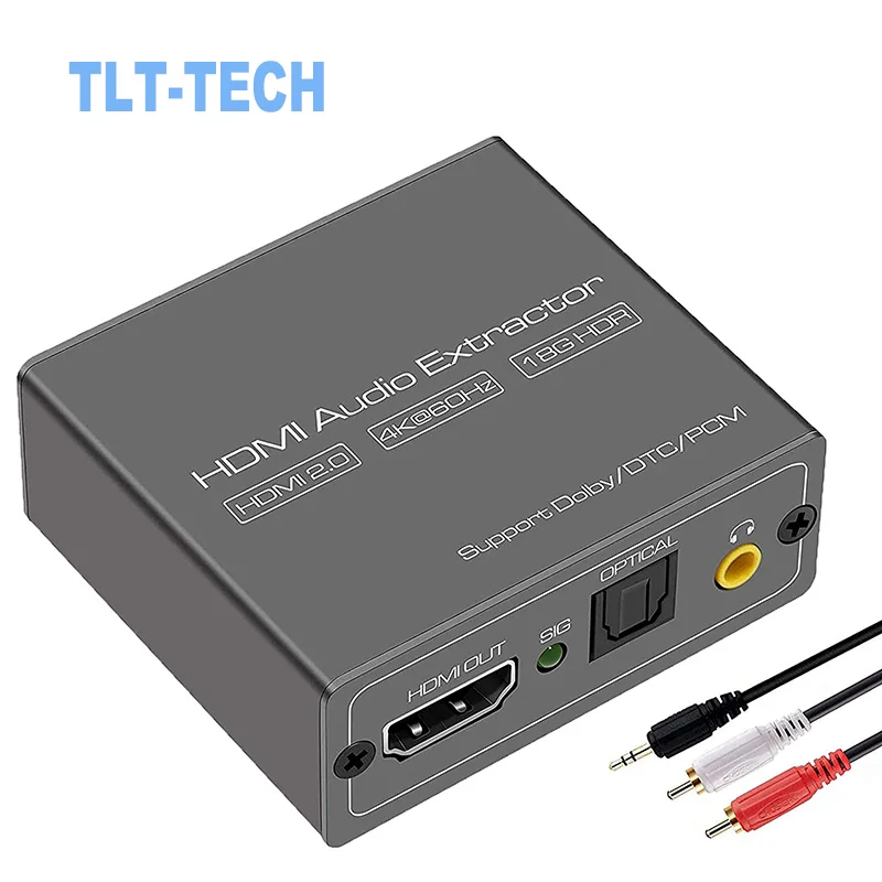 4K 60HZ HDMI Audio Extractor Converter 2.0 Converter HDMI to HDMI + Optical Toslink SPDIF + 3.5mm AUX Stereo Audio Out
4K 60HZ HDMI Audio Extractor Converter 2.0 Converter HDMI to HDMI + Optical Toslink SPDIF + 3.5mm AUX Stereo Audio Out