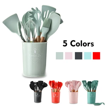 Silicone Kitchenware Cookware Cooking Utensils Set Heat Resistant Non-Stick Kitchen Accessories Gadgets 5 Color Cook Tools Kit
Silicone Kitchenware Cookware Cooking Utensils Set Heat Resistant Non-Stick Kitchen Accessories Gadgets 5 Color Cook Tools Kit