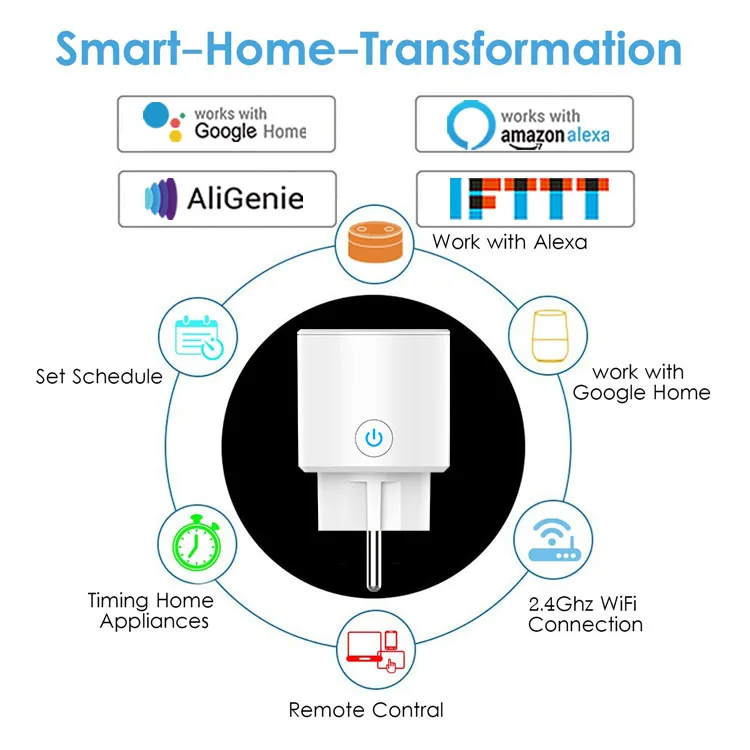 1PC Smart Socket Plug WiFi Wireless Remote Socket Adaptor APP Smart on/off Timer Power Socket
1PC Smart Socket Plug WiFi Wireless Remote Socket Adaptor APP Smart on/off Timer Power Socket