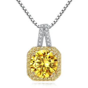 Fashion zircon diamonds gemstones citrine yellow crystal pendant necklaces for women white gold color choker jewelry bijoux gift 
Fashion zircon diamonds gemstones citrine yellow crystal pendant necklaces for women white gold color choker jewelry bijoux gift