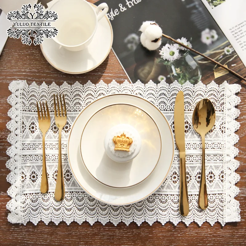 French Lace Placemat Western Pastoral Style Table Flag Tablecloth Non-slip Table Mat Bowl Coaster Pads Home Wedding Decoration
French Lace Placemat Western Pastoral Style Table Flag Tablecloth Non-slip Table Mat Bowl Coaster Pads Home Wedding Decoration