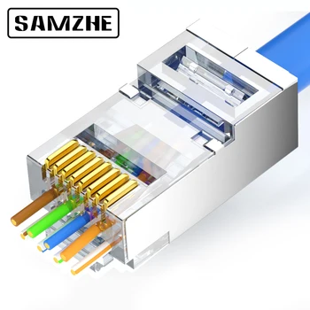 SAMZHE Cat6 RJ45 Modular Plug 8P8C Connector for Ethernet Cable,Gold Plated 1Gbps CAT 6 Gigabit Bulk Ethernet Crimp 10pcs/lot
SAMZHE Cat6 RJ45 Modular Plug 8P8C Connector for Ethernet Cable,Gold Plated 1Gbps CAT 6 Gigabit Bulk Ethernet Crimp 10pcs/lot