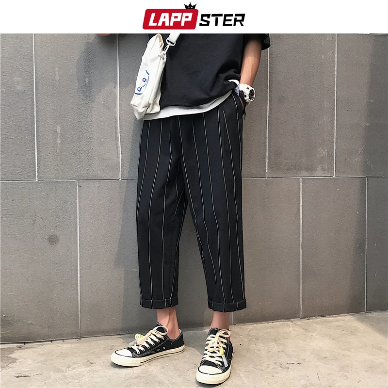 LAPPSTER Men Harajuku Wide Leg Plaid Pants 2020 Hip Hop Harem Pants Male Vintage Fashions Sweatpants Black Striped Joggers Pants 
LAPPSTER Men Harajuku Wide Leg Plaid Pants 2020 Hip Hop Harem Pants Male Vintage Fashions Sweatpants Black Striped Joggers Pants